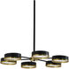 Oswin 6 Light 37 inch Black / Brass / Black Chandelier Ceiling Light